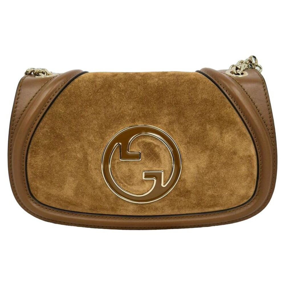 Gucci Blondie Small Shoulder Bag in Brown Suede